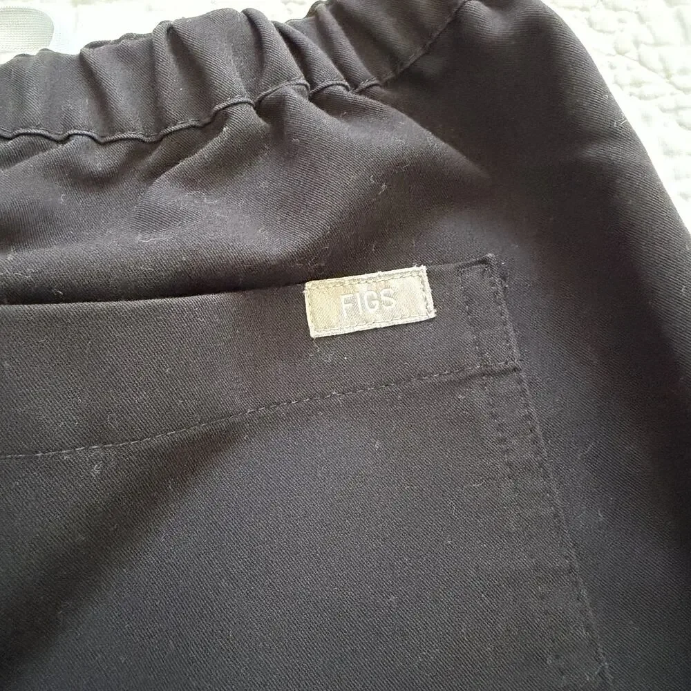 FIGS Pisco Basic Straight Leg Scrub Pants Black Size M/T Medium Tall